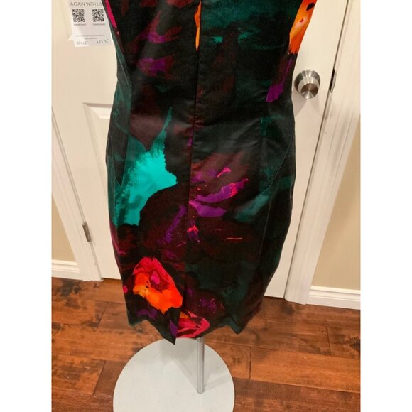 Milly Dark Multicolor Floral Sleeveless Dress, Size 4 - Picture 8 of 9